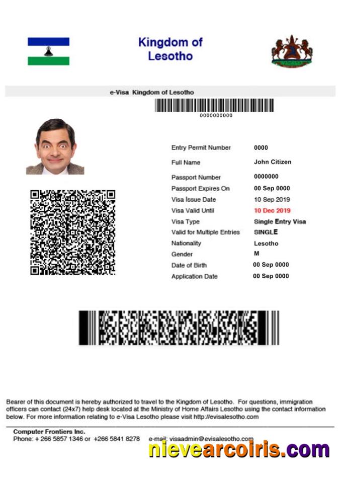 LESOTHO e-visa